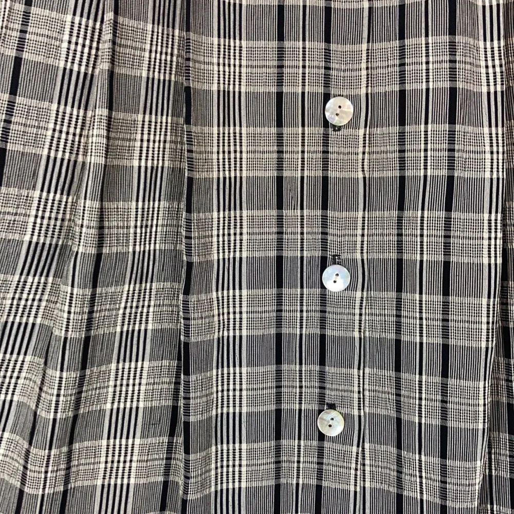 Women’s vintage button skirt black and white plaid with pockets - Picture 2 of 6